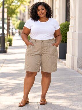 Dockers Women’s 22W Khaki Stretch Waist Bermuda Shorts